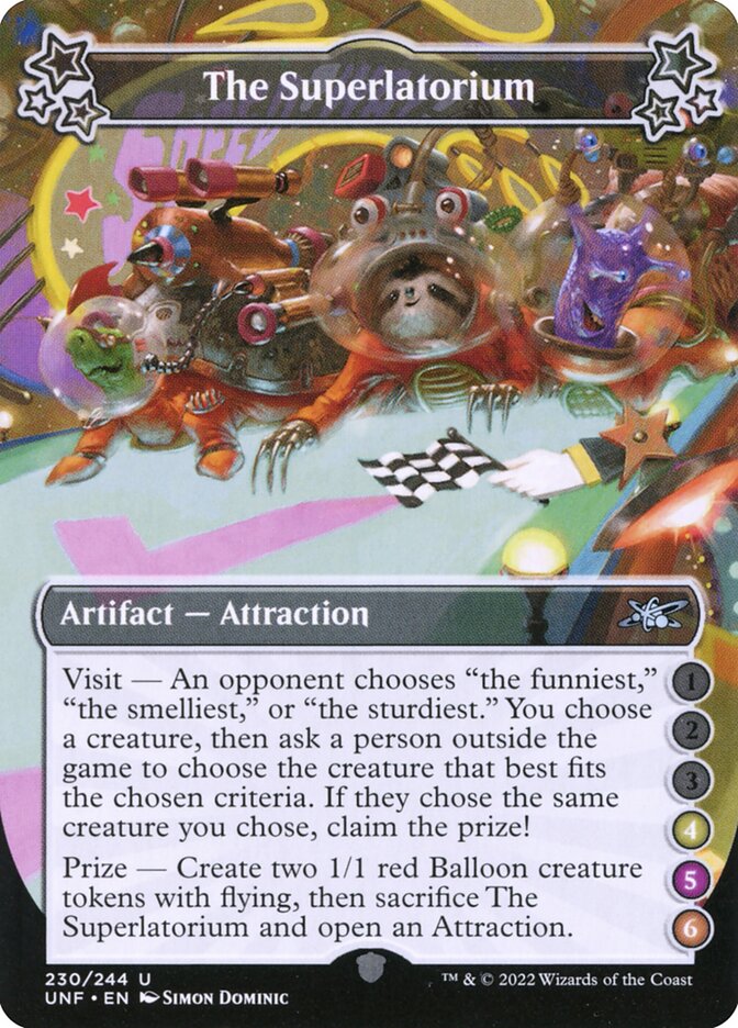 The Superlatorium card front
