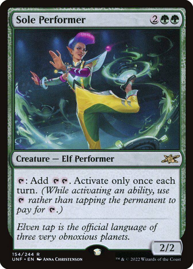 Sole Performer card front