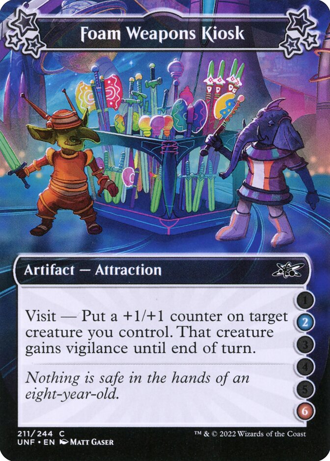 Foam Weapons Kiosk card front