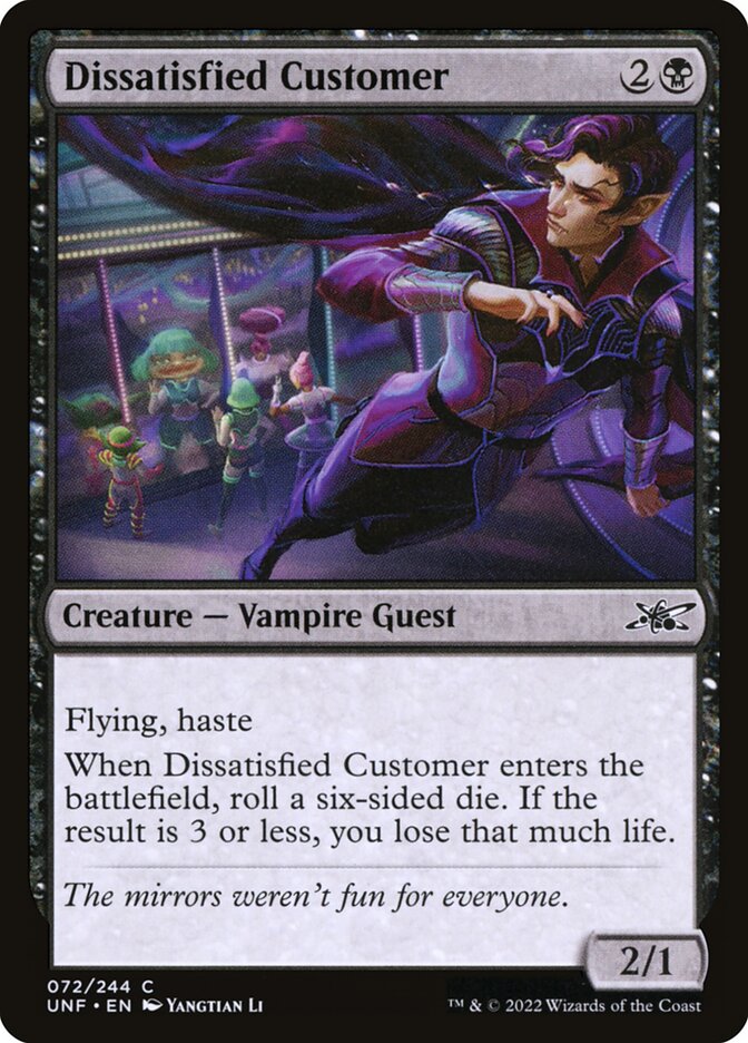 Dissatisfied Customer card front