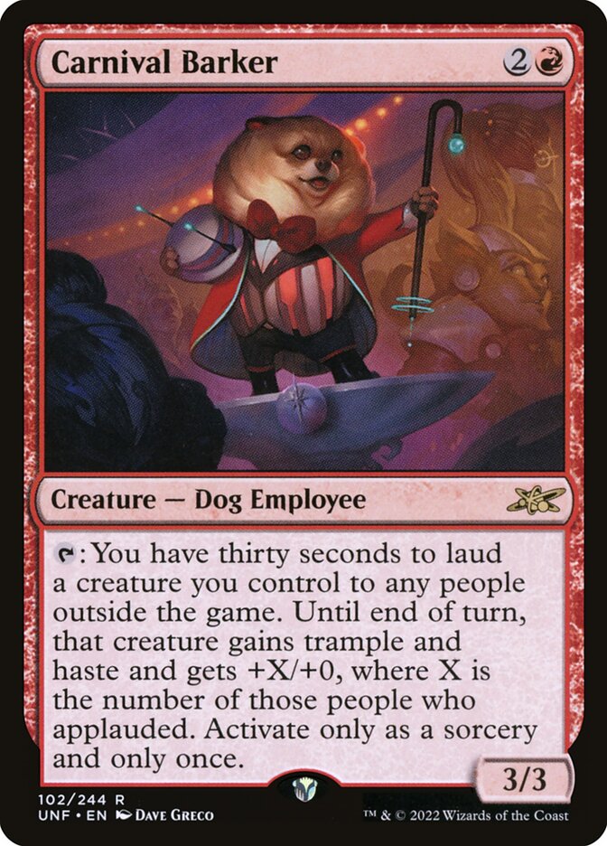 Carnival Barker card front