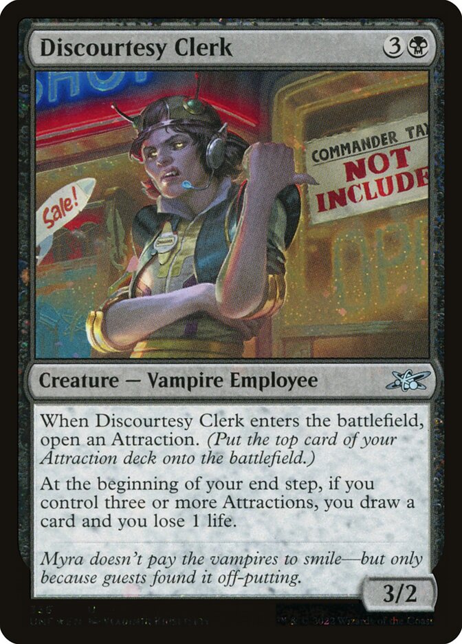 Discourtesy Clerk card front