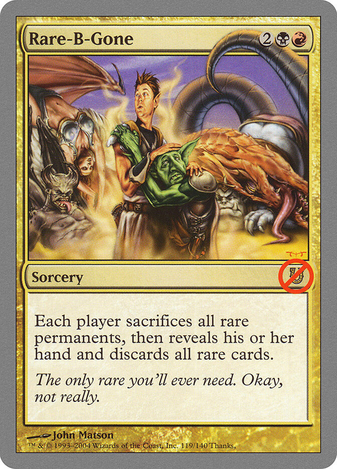 Rare-B-Gone card front