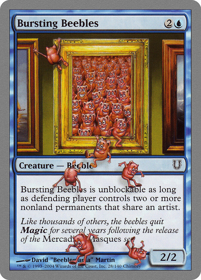Bursting Beebles card front