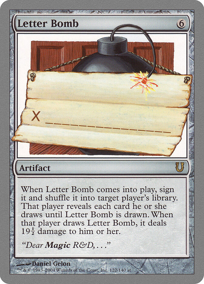 Letter Bomb card front