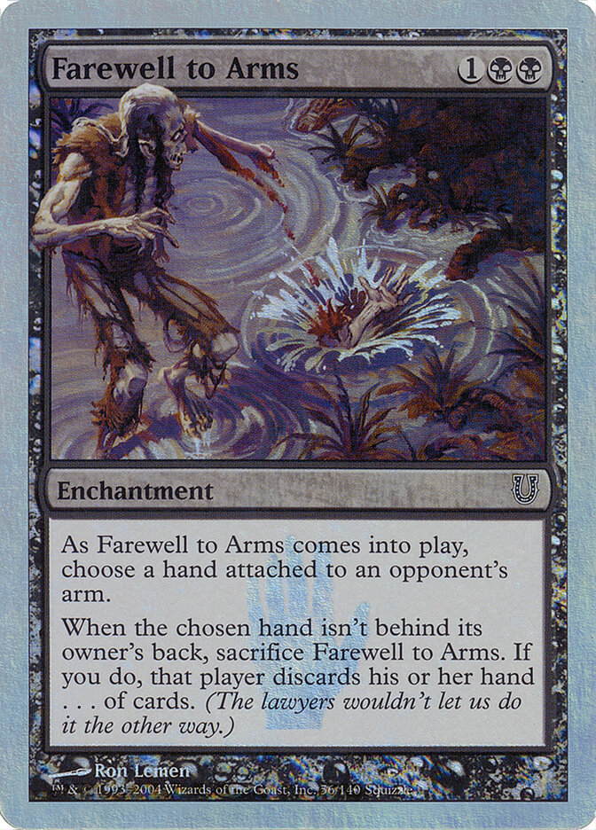 Farewell to Arms card front