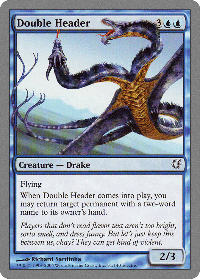 Double Header card front