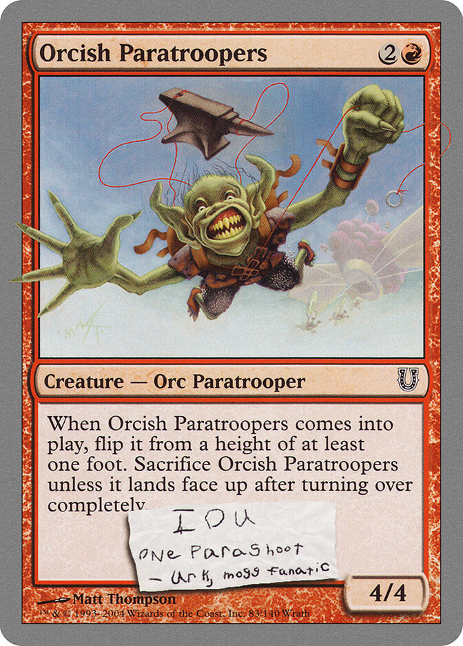 Orcish Paratroopers card front