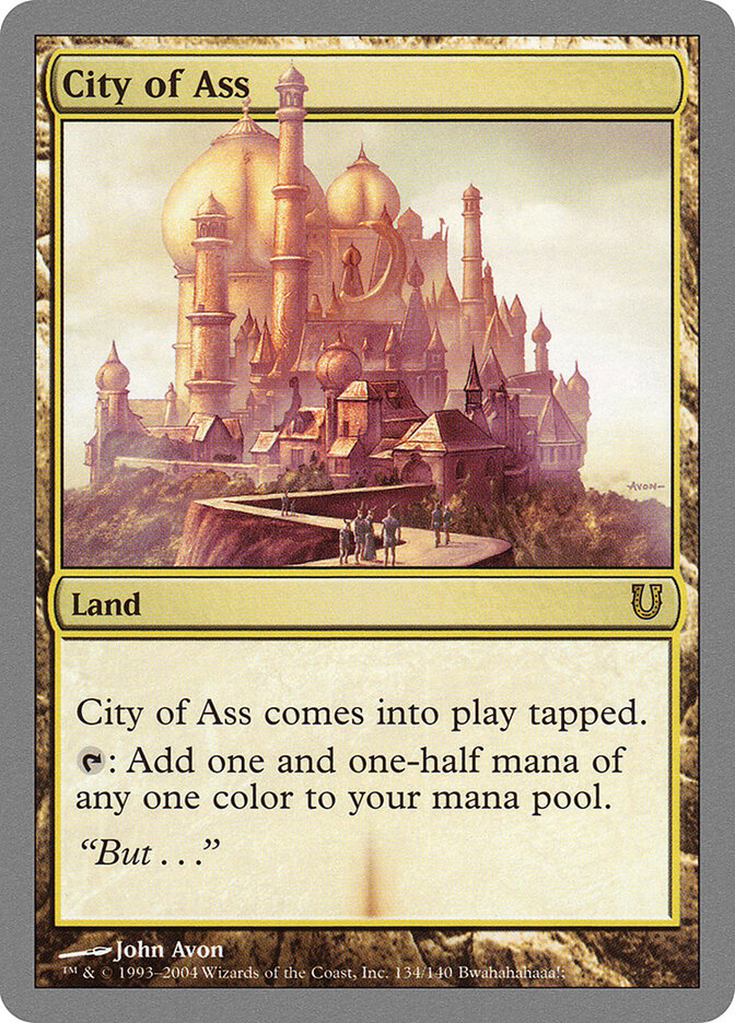 City of Ass card front