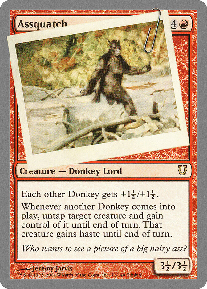 Assquatch card front