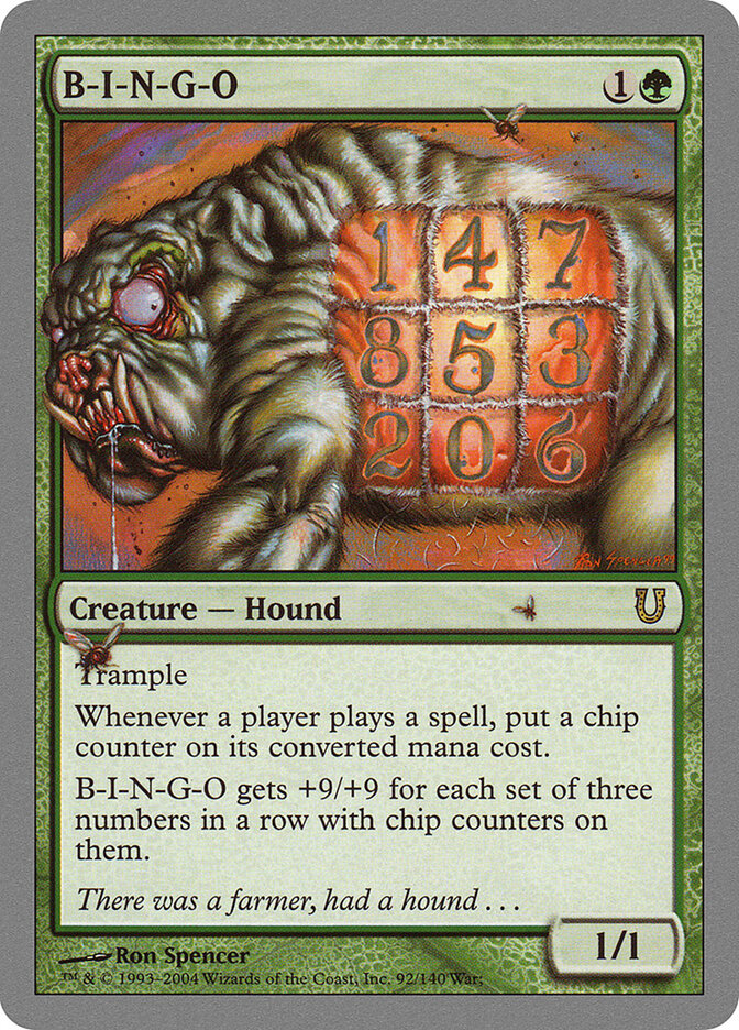 B-I-N-G-O card front