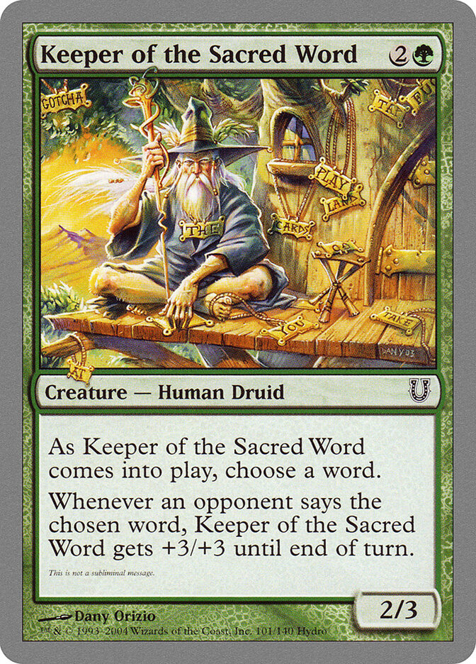 Keeper of the Sacred Word card front