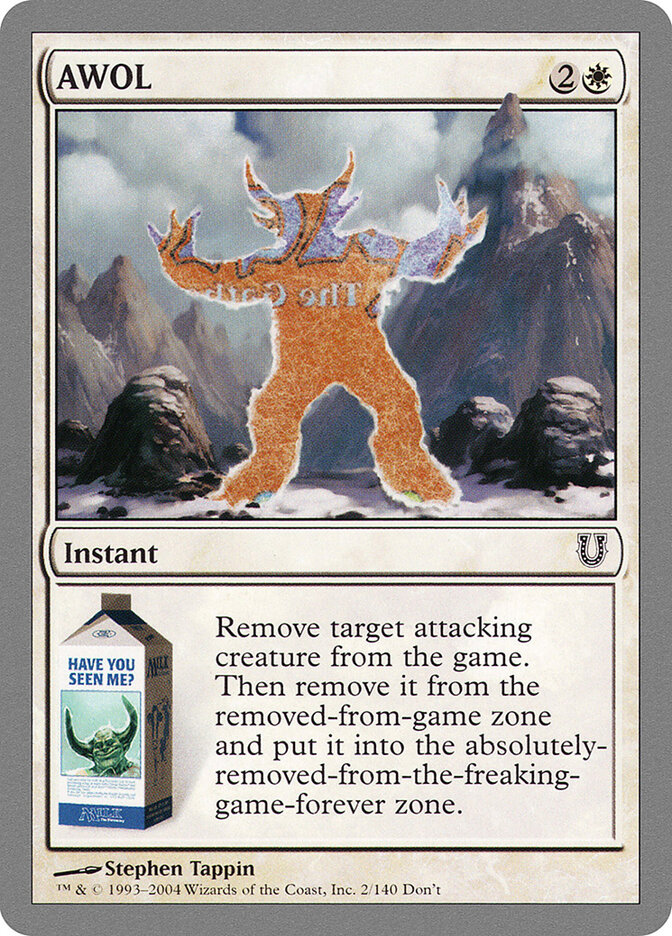 AWOL card front