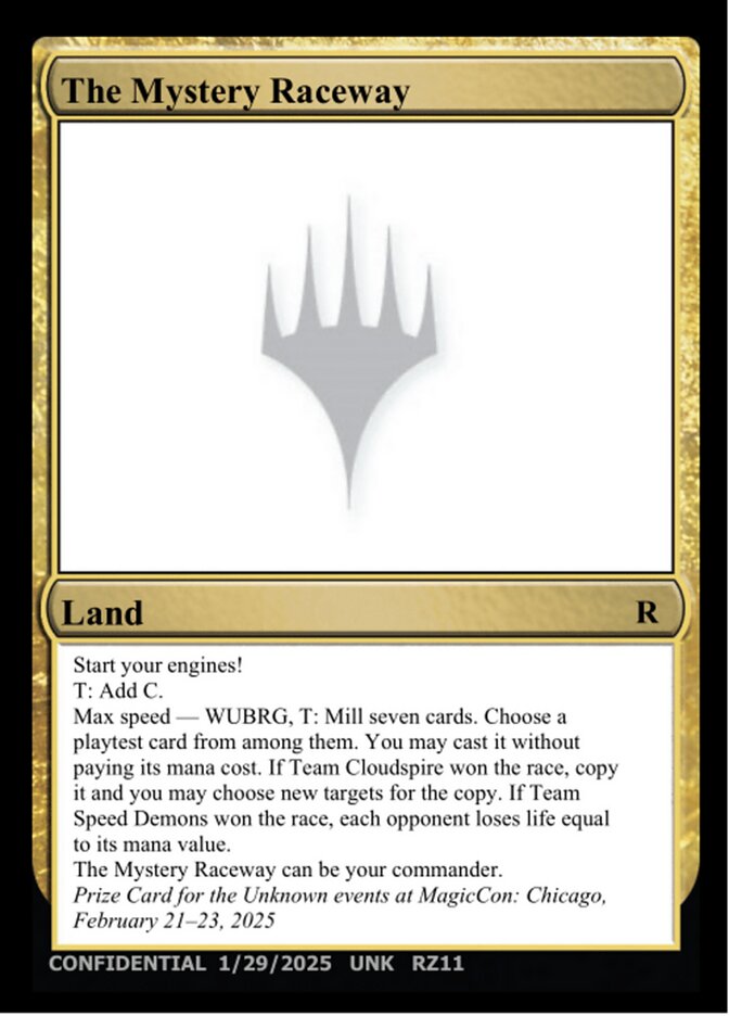 The Mystery Raceway card front