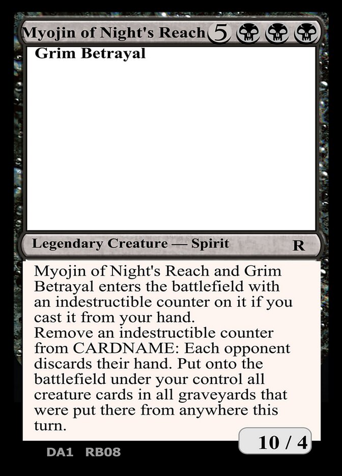 Myojin of Night's Reach and Grim Betrayal card front