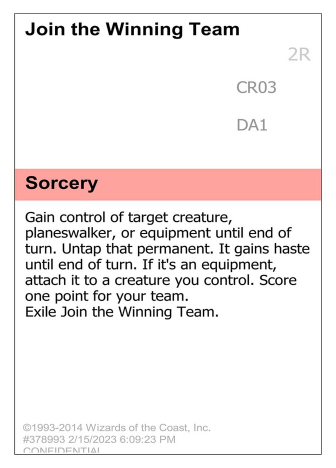 Join the Winning Team card front