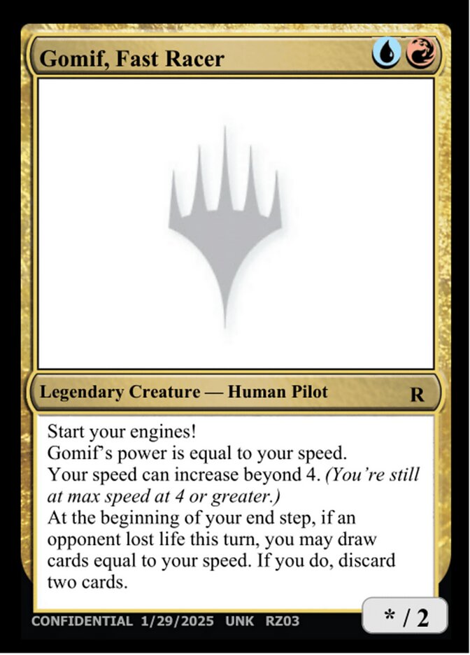 Gomif, Fast Racer card front