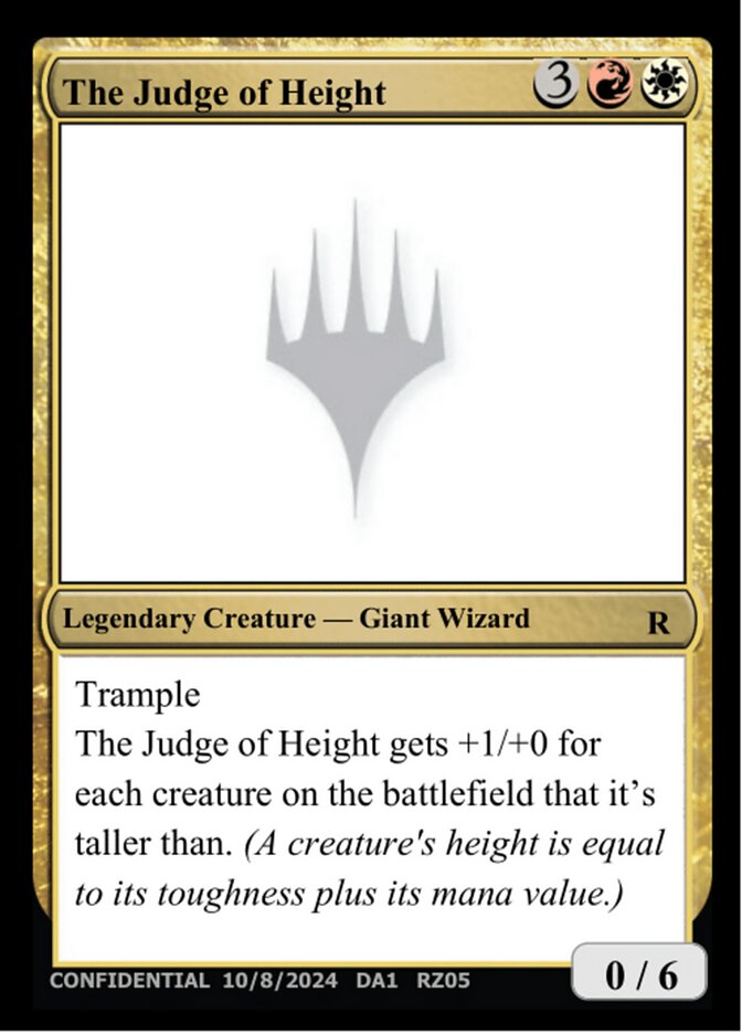 The Judge of Height card front