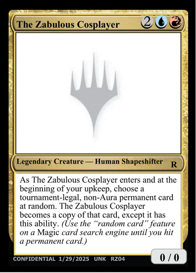 The Zabulous Cosplayer card front