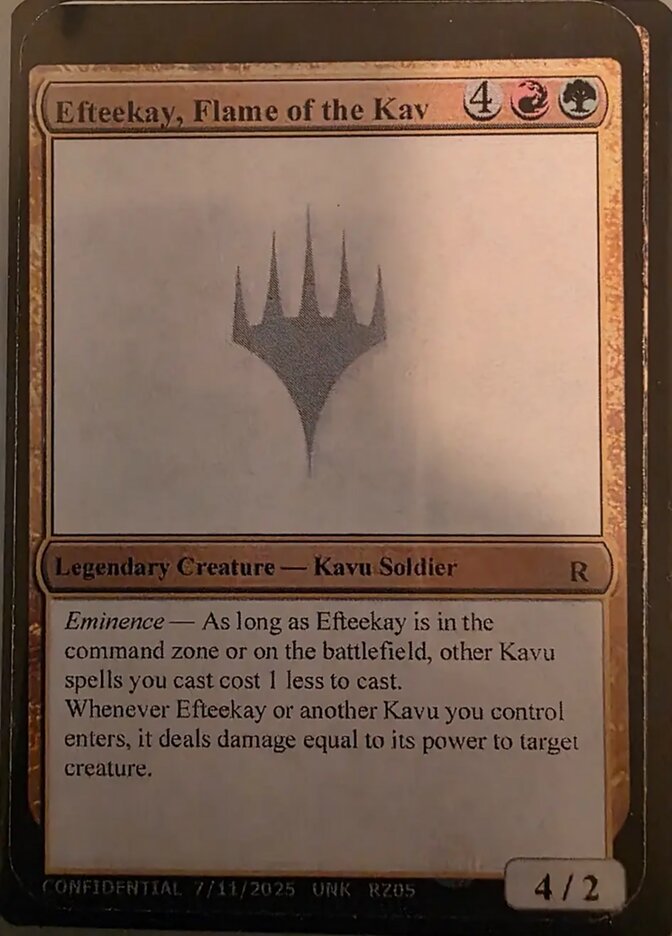Efteekay, Flame of the Kav card front