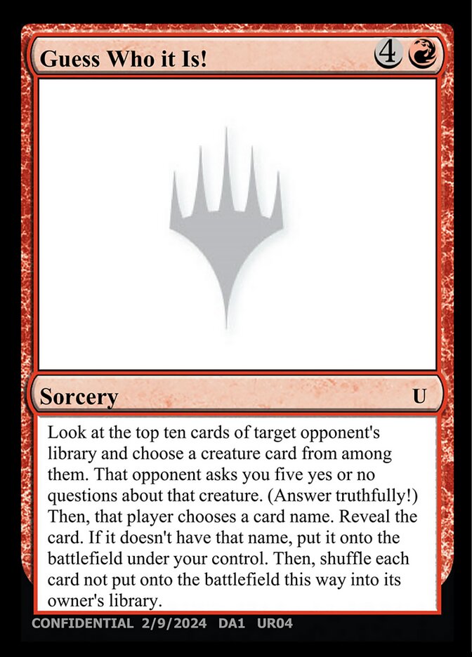 Guess Who it Is! card front
