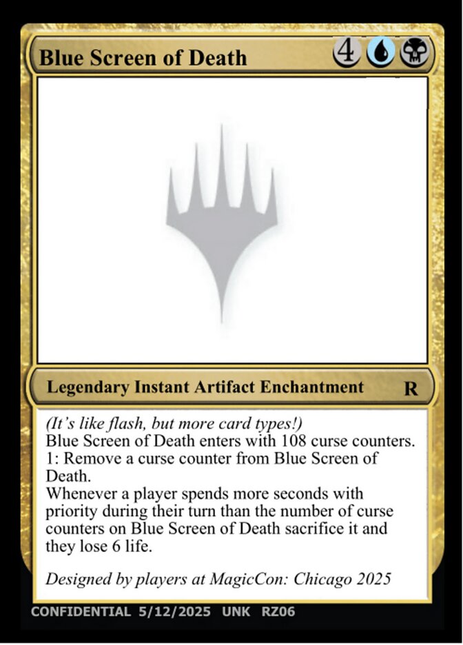 Blue Screen of Death card front