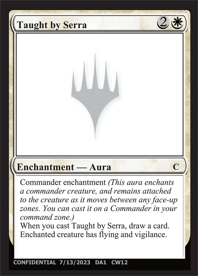 Taught by Serra card front