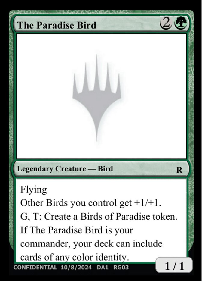 The Paradise Bird card front