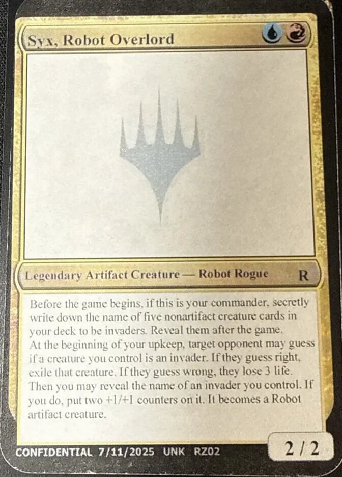 Syx, Robot Overlord card front