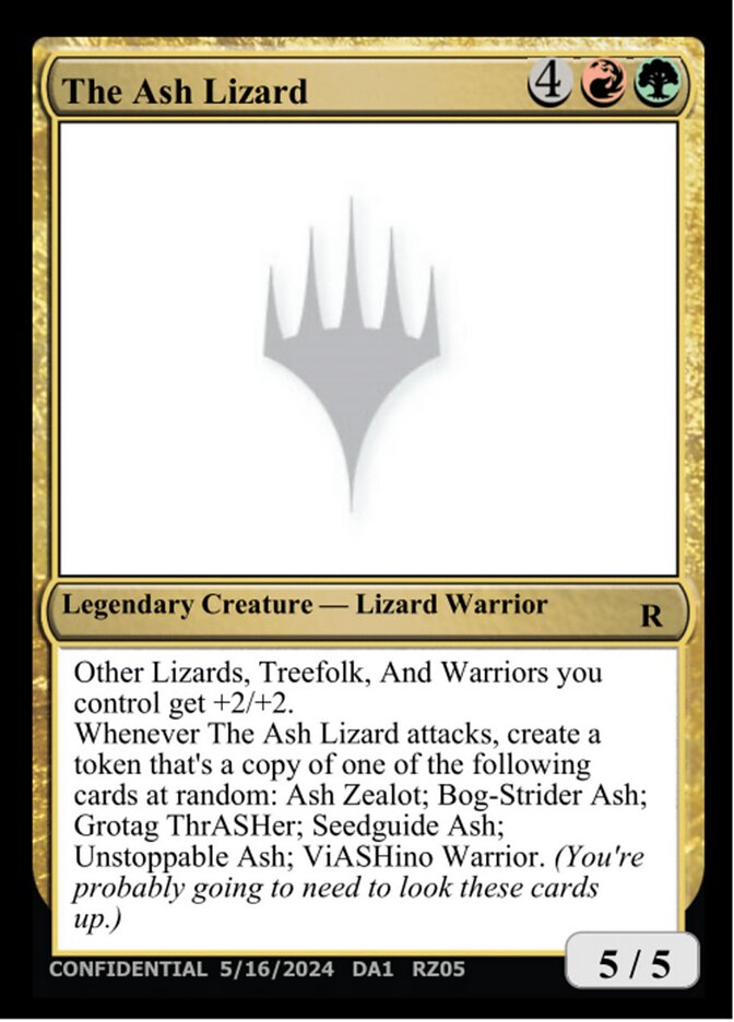 The Ash Lizard card front