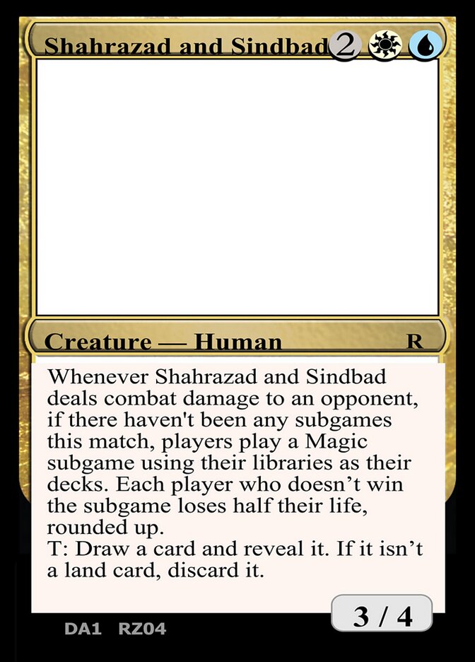 Shahrazad and Sindbad card front