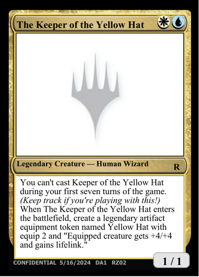 The Keeper of the Yellow Hat card front