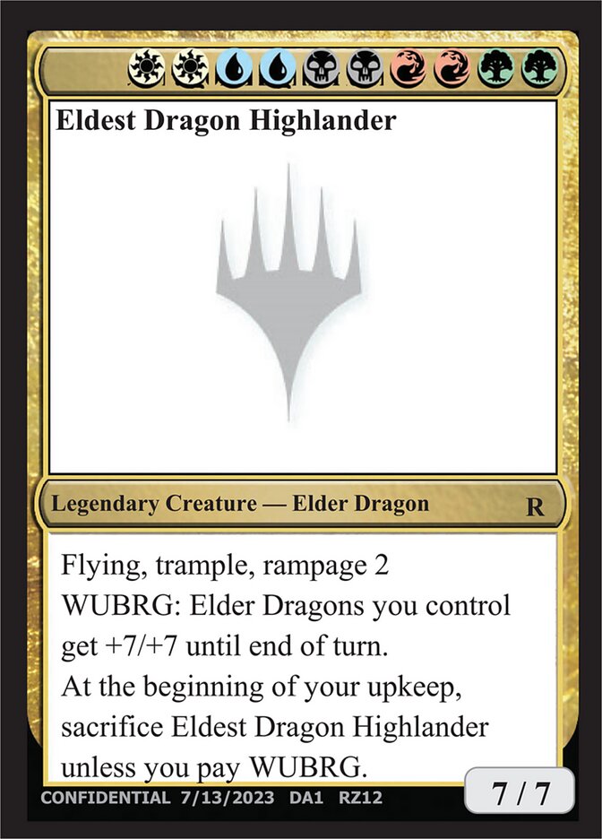 Eldest Dragon Highlander card front
