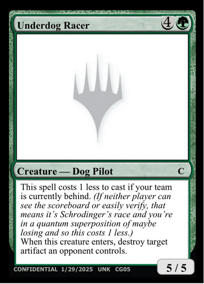 Underdog Racer card front