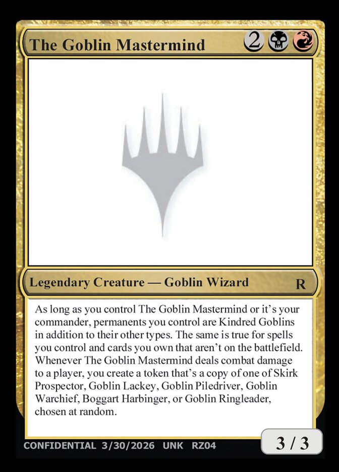 The Goblin Mastermind card front