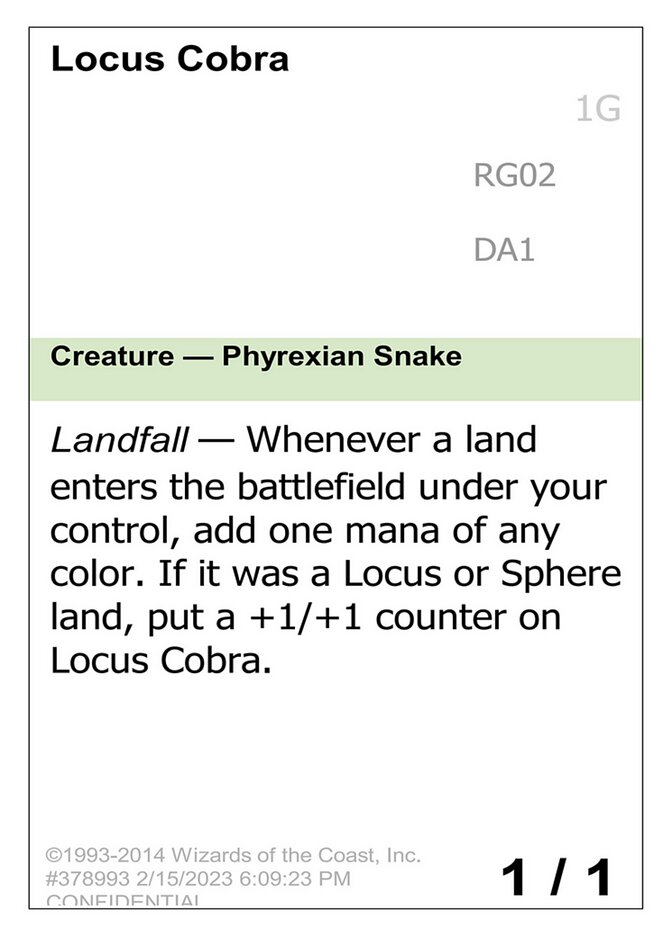 Locus Cobra card front