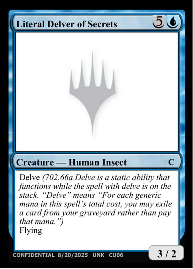 Literal Delver of Secrets card front