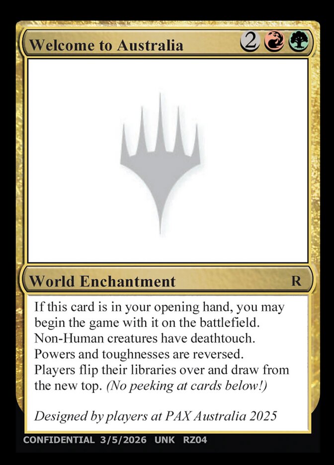 Welcome to Australia card front