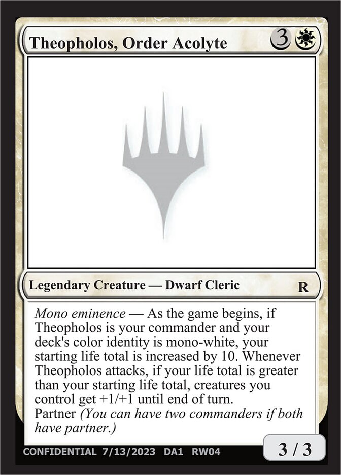 Theopholos, Order Acolyte card front