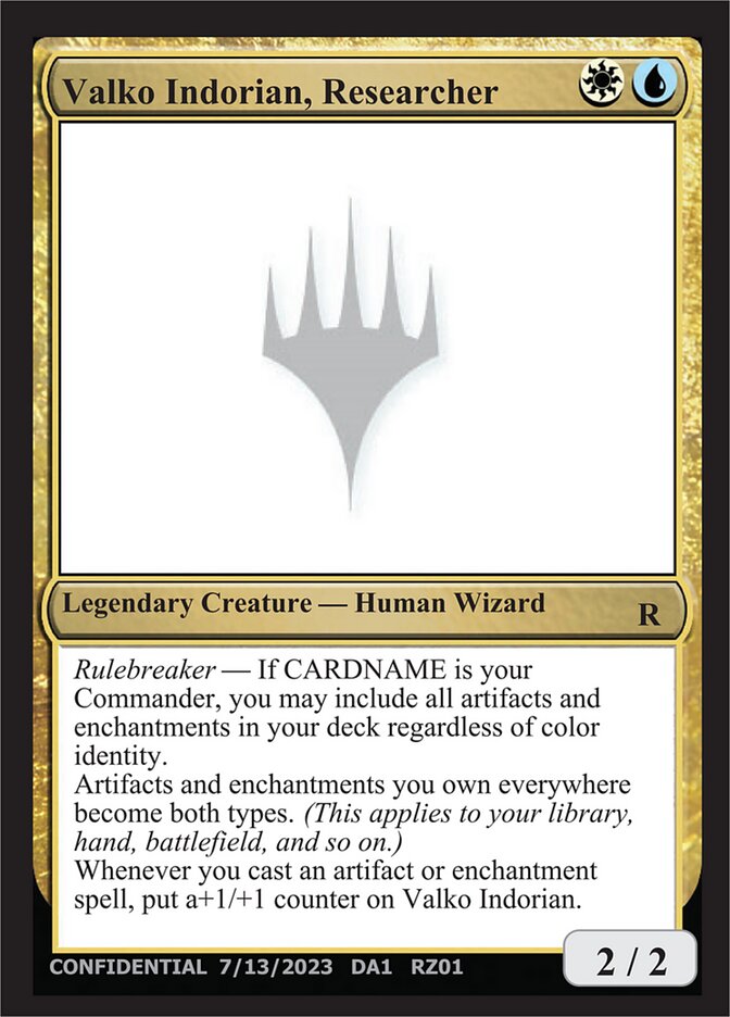 Valko Indorian, Researcher card front