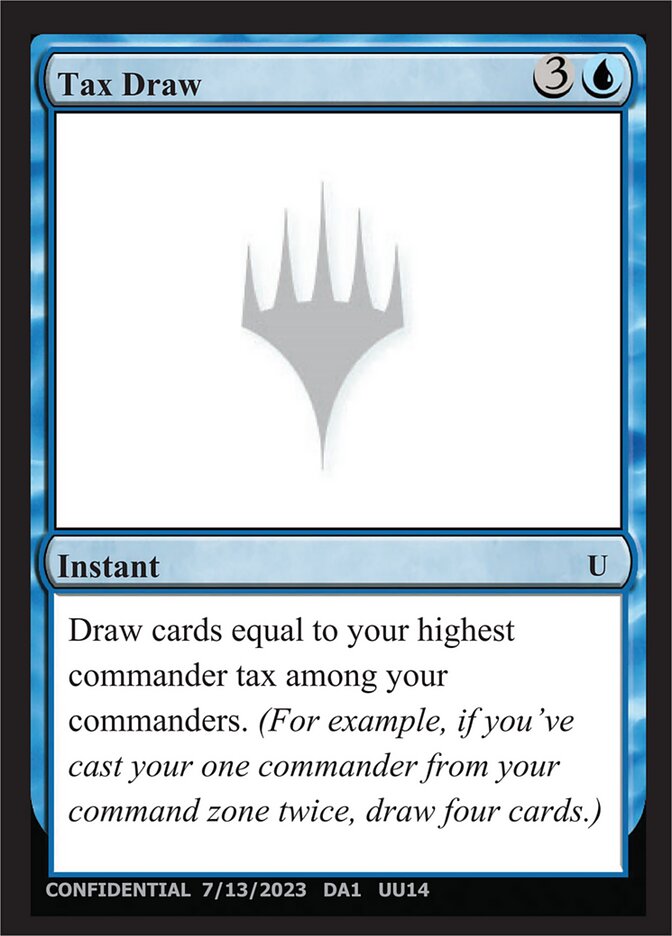 Tax Draw card front