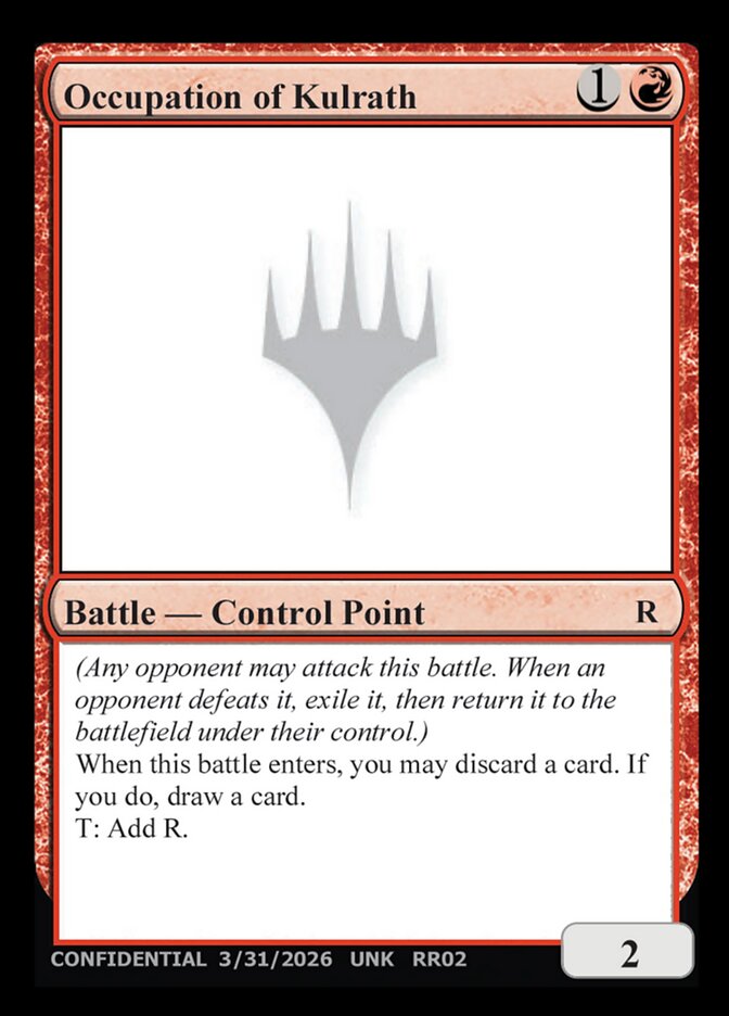 Occupation of Kulrath card front