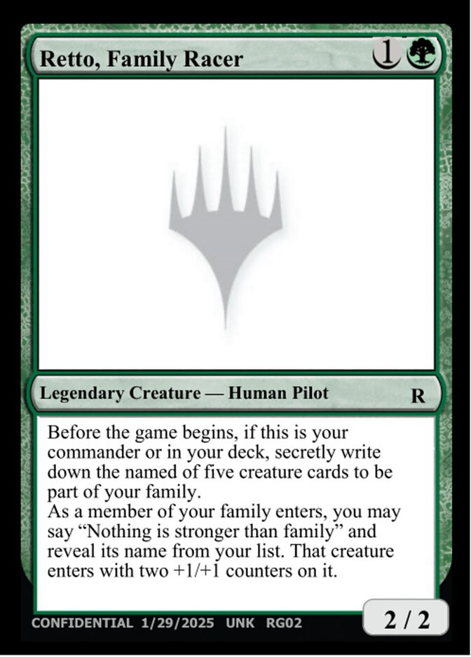 Retto, Family Racer card front