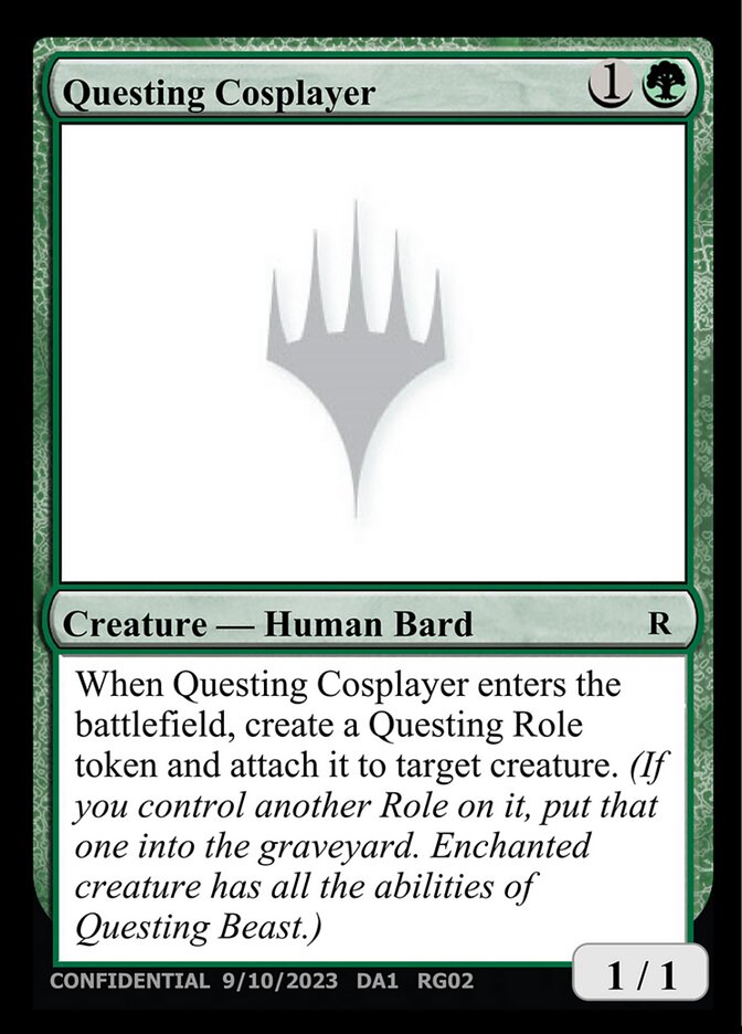 Questing Cosplayer card front