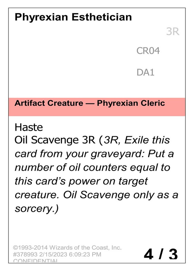 Phyrexian Esthetician card front