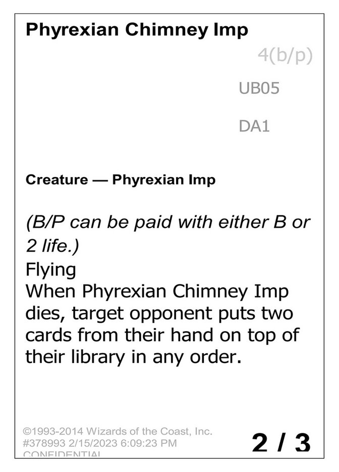 Phyrexian Chimney Imp card front