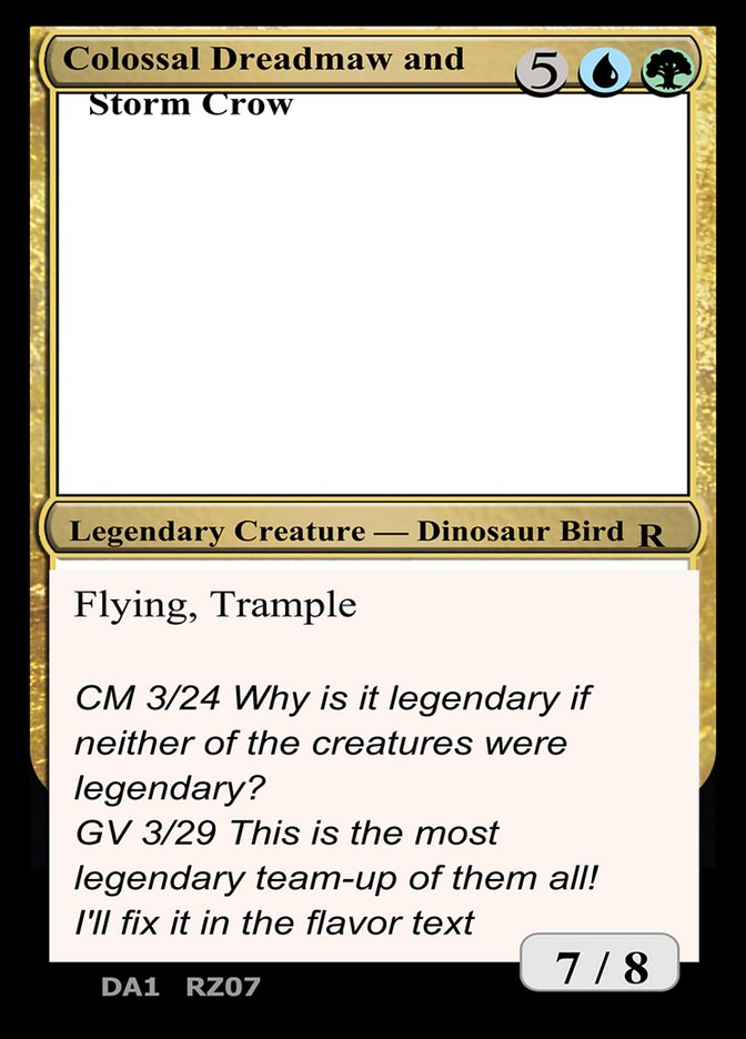 Colossal Dreadmaw and Storm Crow card front