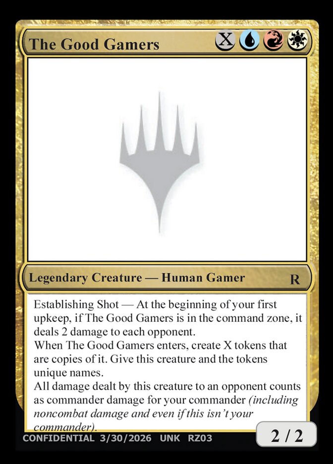 The Good Gamers card front