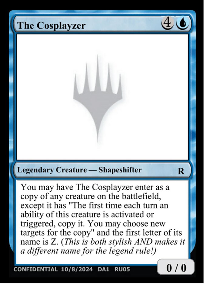 The Cosplayzer card front