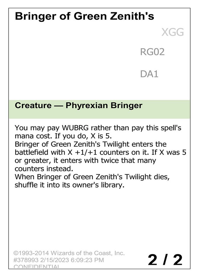 Bringer of Green Zenith's Twilight card front